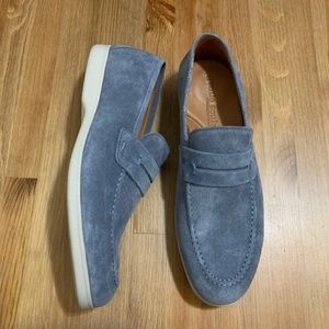 Gentle Souls by Kenneth Cole Stuart suede penny loafer shoes blue size 12